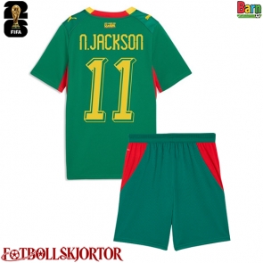 Senegal Nicolas Jackson #11 Borta Kläder Barn VM 2026 Kortärmad (+ Korta byxor)